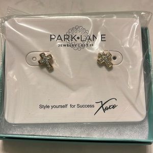 Park Lane Cross gold plated Earrings. New.